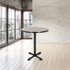 36" Round Composite Core Bar Height Dining Table Laminated Gray With Black Steel Base - Hampden Furnishings 9 36" Round Composite Core Bar Height Dining Table Laminated Gray With Black Steel Base - Hampden Furnishings -HOMCOM Store GUEST 427cf49c c84c 4940 857c 5cc7b562fa34