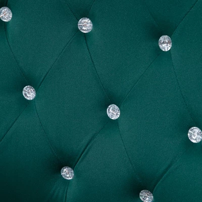 Vinsetto Home Office Chair, Velvet Computer Chair, Button Tufted Desk Chair With Swivel Wheels, Adjustable Height, And Tilt Function, Dark Green 6 Vinsetto Home Office Chair, Velvet Computer Chair, Button Tufted Desk Chair With Swivel Wheels, Adjustable Height, And Tilt Function, Dark Green - Image 4