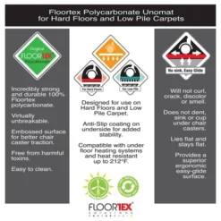 35"x47" Polycarbonate Anti-Slip Chair Mat For Hard Floors And Carpet Tiles Lipped Clear - Floortex -HOMCOM Store GUEST 42cab867 ade0 4b1c bff8 7893e3c824e9