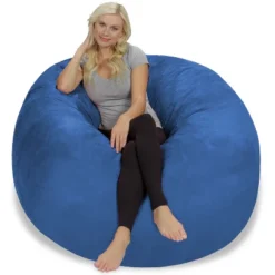 5' Large Bean Bag Chair With Memory Foam Filling And Washable Cover - Relax Sacks -HOMCOM Store GUEST 4432ea49 cb3d 4bee 8830 9bca506b3821