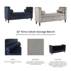 Rimo Velvet Storage Bench - Homepop 22 Rimo Velvet Storage Bench - Homepop -HOMCOM Store GUEST 4530e082 7992 48fa b606 a17ef2f1fe09
