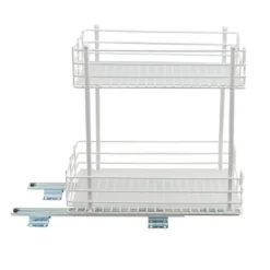 Household Essentials 12" 2-Tier Pantry Organizer White -HOMCOM Store GUEST 459f7939 e3d1 4555 beca 030062b27484