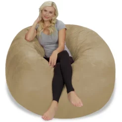 5' Large Bean Bag Chair With Memory Foam Filling And Washable Cover - Relax Sacks -HOMCOM Store GUEST 46baa87d acaf 4bec ba0d b52ccea221e1