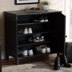 Shelf Wood Shoe Storage Cabinet Glidden Finished Dark Gray - Baxton Studio -HOMCOM Store GUEST 487b3bea b7d9 4708 8d32 ad9494f713c6