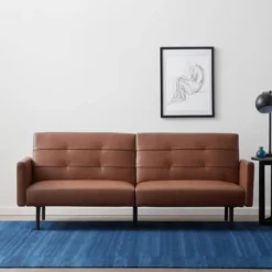 Comfort Collection Futon Sofa Bed With Buttonless Tufting - Lucid 27 Comfort Collection Futon Sofa Bed With Buttonless Tufting - Lucid -HOMCOM Store GUEST 48af1a18 58c0 4a61 b466 91f861379c0f