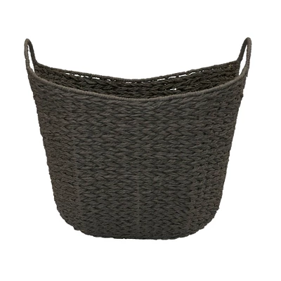 Household Essentials Tall Scoop Basket Paper Rope Gray 6 Household Essentials Tall Scoop Basket Paper Rope Gray - Image 4