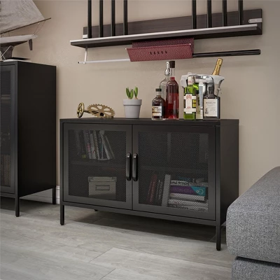 RealRooms Shadwick 2 Door Storage Cabinet-Mesh Metal Locker 4 RealRooms Shadwick 2 Door Storage Cabinet-Mesh Metal Locker - Image 2