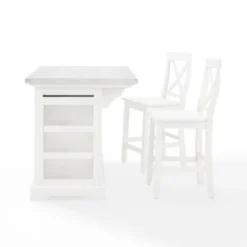 Julia Stainless Steel Top Island With 2 X-Back Stools - Crosley -HOMCOM Store GUEST 4a3b1f02 a8f3 4c43 b1b9 47235d5732e5