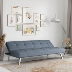 Colette Convertible Futon Sofa Bed Light Gray - Serta -HOMCOM Store GUEST 4a478833 494c 425e 93f6 a5b29adcd7e0