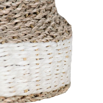 White Rope & Seagrass Basket - Foreside Home & Garden 4 White Rope & Seagrass Basket - Foreside Home & Garden - Image 2