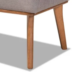 Odessa Mid-Century Modern Fabric Upholstered Wood Dining Bench Walnut/Brown - Baxton Studio -HOMCOM Store GUEST 4a92d6c0 aa61 4d94 9c7c ee4e36f569fd