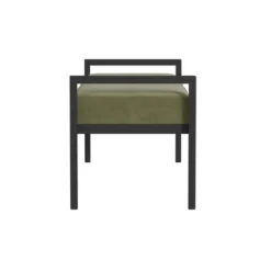 Modern Metal Bench Light Sage Green Velvet - HomePop -HOMCOM Store GUEST 4bb39395 ec58 4d04 9b0c cded3174bf82