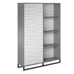 65.51" Large Maddock Bookcase Room Divider With Faux Wave Pattern Graphite - Room & Joy -HOMCOM Store GUEST 4bd12838 00b4 4e1e b328 6ab97d23b5c7