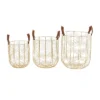 Set Of 3 Metal Storage Baskets Gold - Olivia & May
