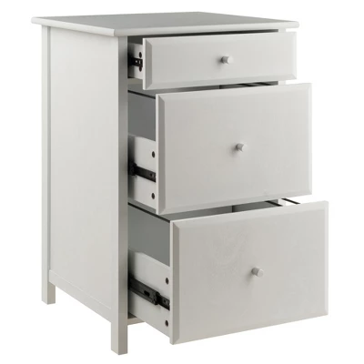 Delta File Cabinet - White - Winsome 3 Delta File Cabinet - White - Winsome