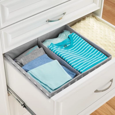 MDesign Fabric Dresser Drawer Organizer, 2 Section, 3 Pack 4 MDesign Fabric Dresser Drawer Organizer, 2 Section, 3 Pack - Image 2