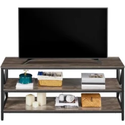 Yaheetech 55 Inch 3-Layer Shelved TV Stand Lengthened TV Cabinet Console Table