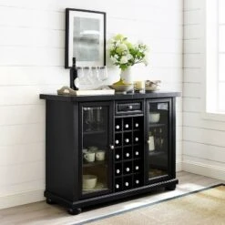 Alexandria Sliding Top Bar Cabinet Black - Crosley -HOMCOM Store GUEST 4db6bb55 152c 4c29 90a5 c67e74187c3b