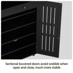 Yaheetech Adjustable 5-Tier Shoe Storage Cabinet With Louvered Door, Black -HOMCOM Store GUEST 4e0c7b96 9464 46bf b5d7 766cc8b18fe1