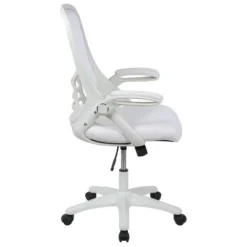 Emma And Oliver High Back White Mesh Ergonomic Office Chair With White Frame And Flip-up Arms -HOMCOM Store GUEST 4e313a03 53ce 434f 890d 653df3e56a86