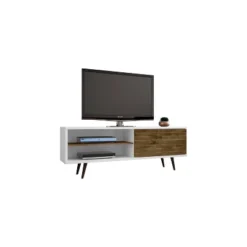 Liberty Panel And TV Stand For TVs Up To 50" White/Brown - Manhattan Comfort -HOMCOM Store GUEST 4e521a90 530f 44cc aae7 f86a0ae69b16