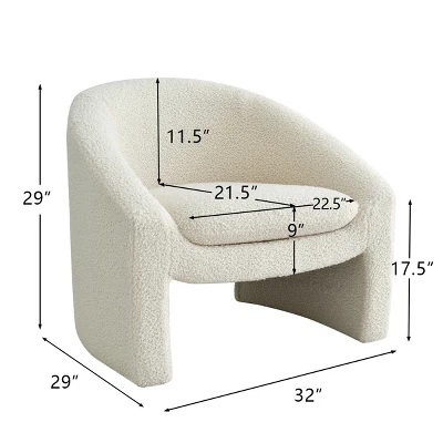 Kiki 32" Wide Contemporary Design Faux Shearling Boasting Streamlined Silhouette Armrest Accent Barrel Chair-The Pop Maison 7 Kiki 32" Wide Contemporary Design Faux Shearling Boasting Streamlined Silhouette Armrest Accent Barrel Chair-The Pop Maison - Image 5