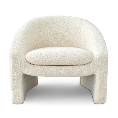 Kiki 32" Wide Contemporary Design Faux Shearling Boasting Streamlined Silhouette Armrest Accent Barrel Chair-The Pop Maison 5 Kiki 32" Wide Contemporary Design Faux Shearling Boasting Streamlined Silhouette Armrest Accent Barrel Chair-The Pop Maison - Image 3