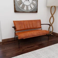 Vintage Leather Loveseat Brown - Olivia & May -HOMCOM Store GUEST 51d980c6 b137 42be a7e6 4048a4ba6c2b