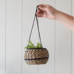 Black Rope & Seagrass Hanging Basket - Foreside Home & Garden -HOMCOM Store GUEST 51ea34ee 2646 4f3a ade8 3201c1258925