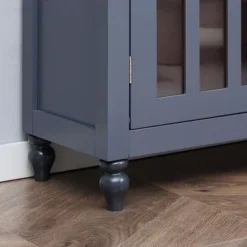 HOMCOM Modern Kitchen Sideboard, Buffet Cabinet With Storage, Adjustable Shelves For Living Room, Study, 3 Glass Doors, Gray -HOMCOM Store GUEST 52fa6448 c991 40fc bfef 25b3d3165a60