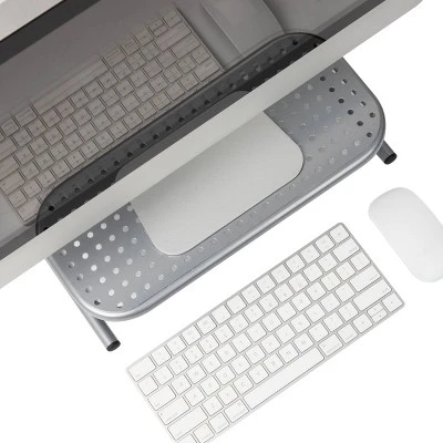 Mind Reader Metal Monitor Stand With Keyboard Storage Space Silver 5 Mind Reader Metal Monitor Stand With Keyboard Storage Space Silver - Image 3