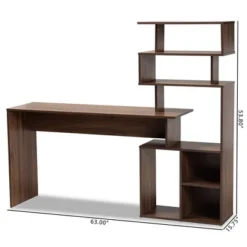Foster Wood Storage Desk With Shelves Walnut/Brown - Baxton Studio 15 Foster Wood Storage Desk With Shelves Walnut/Brown - Baxton Studio -HOMCOM Store GUEST 53fc6c6a 7ecd 40b5 bea9 d30a607ba8eb