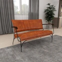 Vintage Leather Loveseat Brown - Olivia & May -HOMCOM Store GUEST 54e818f5 3e83 42d1 877a e299b7b17562