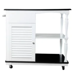 Denrard Rolling Kitchen Island With Storage White/Black - Aiden Lane 15 Denrard Rolling Kitchen Island With Storage White/Black - Aiden Lane -HOMCOM Store GUEST 54f2d7e1 df36 44b7 b4f6 ecccb138395c