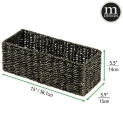 MDesign Natural Woven Bathroom Storage Organizer Basket 11 MDesign Natural Woven Bathroom Storage Organizer Basket -HOMCOM Store GUEST 5521a17b ffd7 45fa b789 d193feb267c7