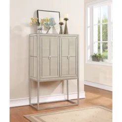 Robbie Contemporary 2 Door Mirrored Bar Cabinet With Wine Storage Gold - Treasure Trove 11 Robbie Contemporary 2 Door Mirrored Bar Cabinet With Wine Storage Gold - Treasure Trove -HOMCOM Store GUEST 55e4a852 e691 4bba 80ad 147b6ab61187