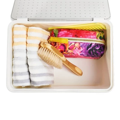 Medium Stacking Bin With Lid Clear/White - Madesmart 4 Medium Stacking Bin With Lid Clear/White - Madesmart - Image 2