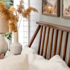 Boho Solid Wood Spindle Platform Bed - Saracina Home -HOMCOM Store GUEST 56d06391 618a 4987 81f4 c67d43671300