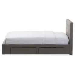 King Rene Modern And Contemporary Fabric 4-Drawer Storage Platform Bed Gray - Baxton Studio -HOMCOM Store GUEST 56eaf33f 891a 4529 a80c 969bfdb26d68