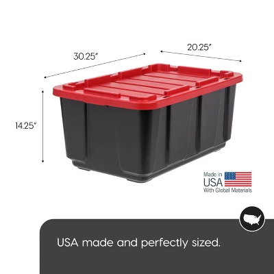 IRIS USA 27Gal/108qt Large Heavy-Duty Storage Plastic Bin Tote Container For Garage With Durable Lid 8 IRIS USA 27Gal/108qt Large Heavy-Duty Storage Plastic Bin Tote Container For Garage With Durable Lid - Image 6