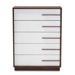 Mette Walnut Finished Wood Chest White - Baxton Studio -HOMCOM Store GUEST 577d419d dd79 4b8e 9575 04c8299e9049