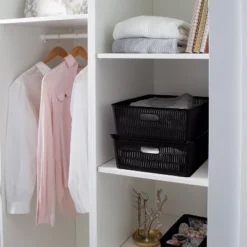 Simplify 2pk Large Slide And Stack Storage Shallow Totes Black -HOMCOM Store GUEST 58457dcb bec6 4523 8bb1 5bc22600d889