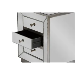 Currin Contemporary Mirror 3 Drawer Nightstand Silver - Baxton Studio 9 Currin Contemporary Mirror 3 Drawer Nightstand Silver - Baxton Studio -HOMCOM Store GUEST 58970d64 e637 4e8b bd7d eaaca69b8ce4
