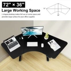 Costway 72'' L Shaped Splice Desktop For Standard & Sit To Stand Desk Frame -HOMCOM Store GUEST 591b3e48 0c0d 4e42 8bb4 40e9086c27cf