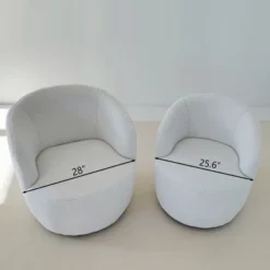 Set Of 2 Fannie 25.60'' Wide Small Size Boucle Upholstered 360° Swivel Barrel Chair-The Pop Maison 23 Set Of 2 Fannie 25.60'' Wide Small Size Boucle Upholstered 360° Swivel Barrel Chair-The Pop Maison -HOMCOM Store GUEST 591f9ca8 7036 49d0 8df2 b1ff2658be1c