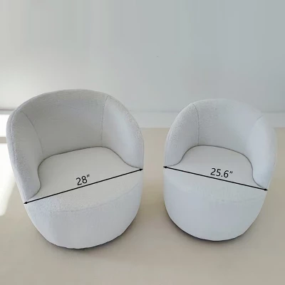 Set Of 2 Fannie 25.60'' Wide Small Size Boucle Upholstered 360° Swivel Barrel Chair-The Pop Maison 8 Set Of 2 Fannie 25.60'' Wide Small Size Boucle Upholstered 360° Swivel Barrel Chair-The Pop Maison - Image 6