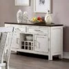 Redmond 2 Drawer Server Weathered White/Dark Walnut - HOMES: Inside + Out