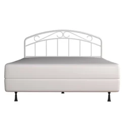 Jolie Metal Arched Scroll Design Headboard And Bed Frame White - Hillsdale Furniture