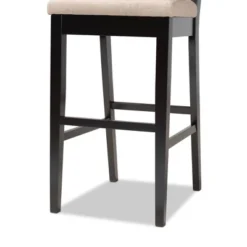 2pc Gideon Fabric Upholstered And Wood Barstool Set Sand/Dark Brown - Baxton Studio -HOMCOM Store GUEST 5b1f07eb 51b1 4b4c ba90 c9dbcef4c433