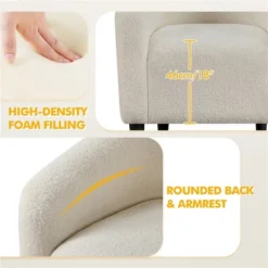 Yaheetech Upholstered Armchair Accent Barrel Chair Ivory 14 Yaheetech Upholstered Armchair Accent Barrel Chair Ivory -HOMCOM Store GUEST 5c11dcce a8b3 482b 8610 aab6efa91d35